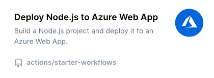 Illustrating a starter workflow to deploy Node.js to Azure Web App