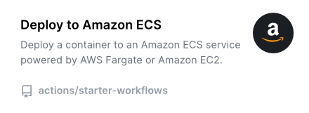 Illustrating a starter workflow to deploy to Amazon ECS